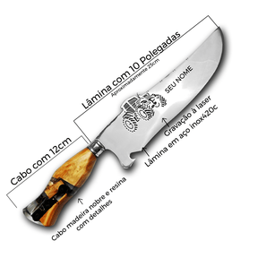 Faca Churrasco Artesanal 10" Trator